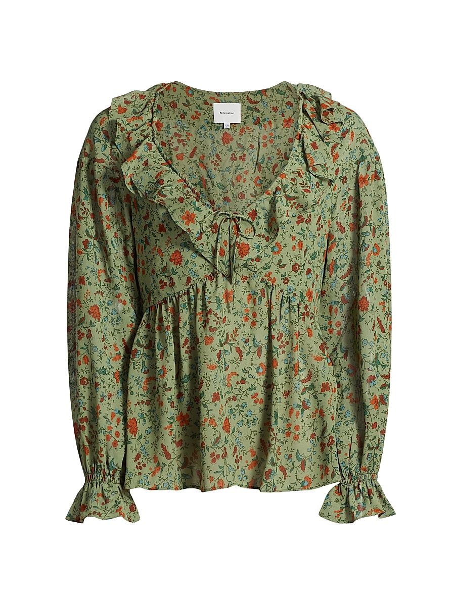 Women's Wyn Floral Ruffled Top - Ponderosa - Size 6