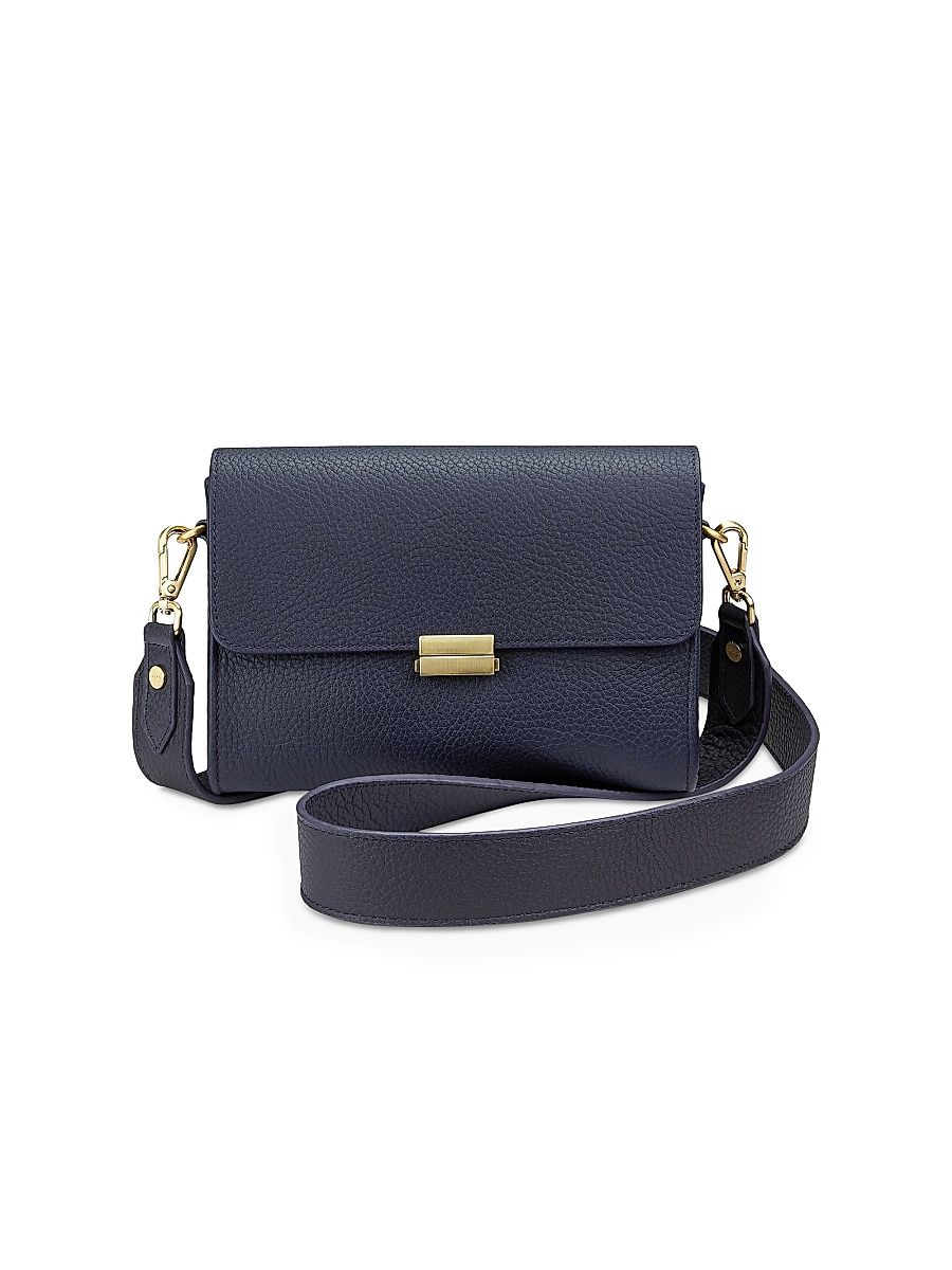 Women's Sutton Leather Crossbody Bag - Navy