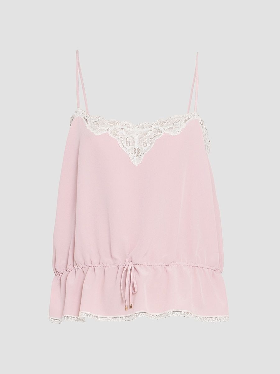 Women's Lace & Silk Camisole - Shadow Lilac - Size 2