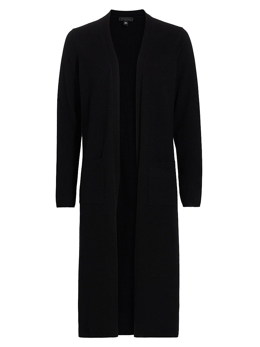 Women's COLLECTION Cashmere Open-Front Duster - Black - Size XL
