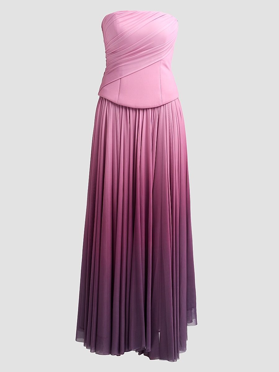 Acler Women's Femme Fatale Primley Ombré Strapless Maxi Dress - Bordeaux Haze - Size 12