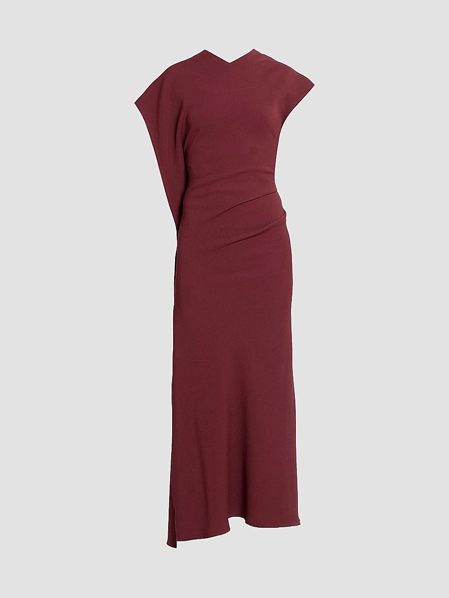 Victoria Beckham Women's Victoria Asymmetric Midi Dress - Cinnabar Red - Size 0