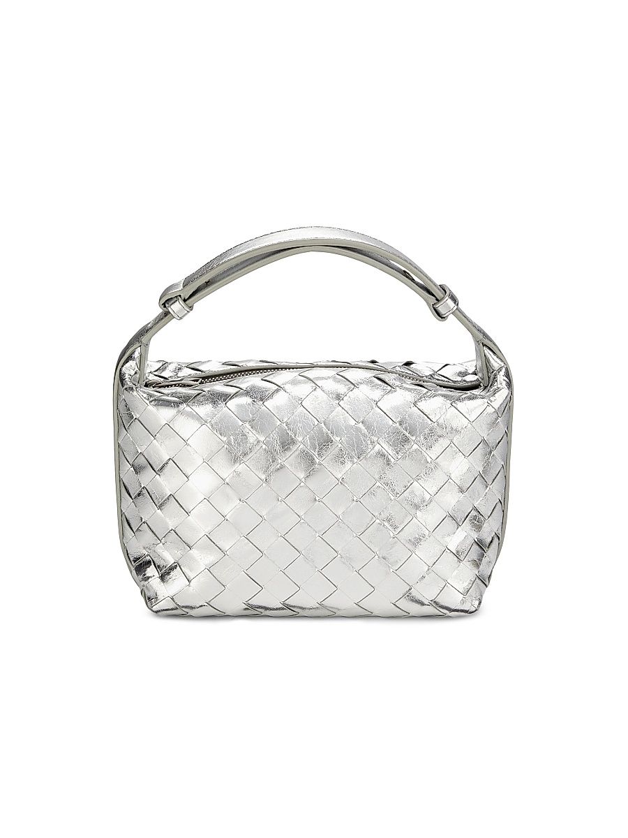 Women's Mini Wallace Metallic Leather Top Handle Bag - Silver