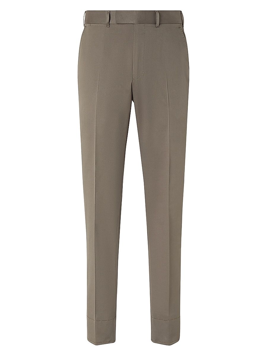Men's Centoventimila Cotton and Wool Pants - Dark Taupe - Size 40
