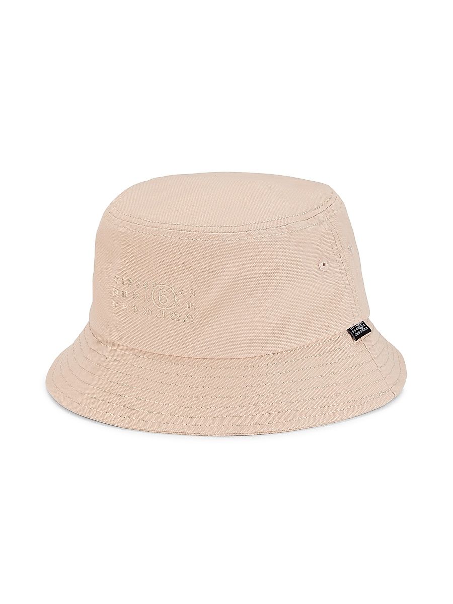 Men's Logo Cotton Canvas Bucket Hat - Pink - Size Large