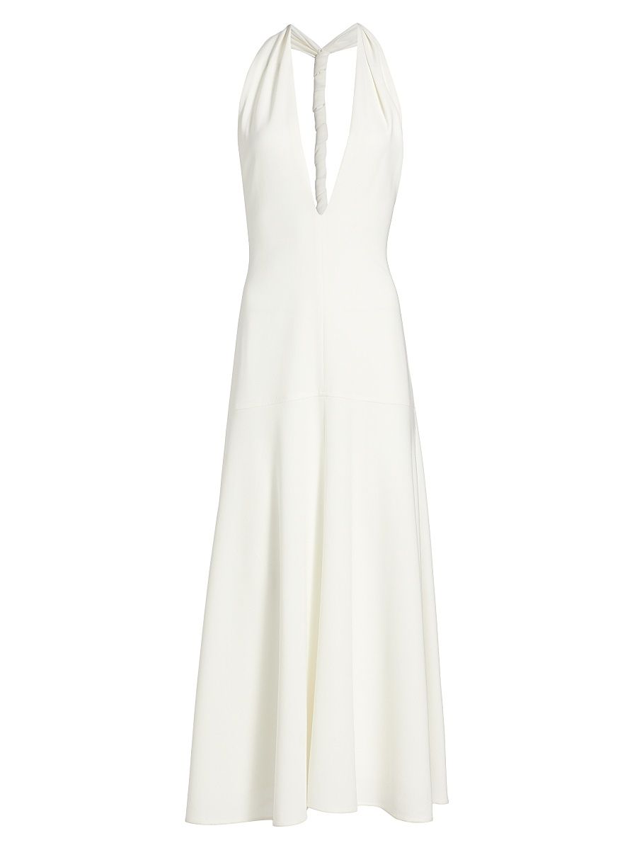 Women's Twisted Back Maxi Dress - White - Size 12