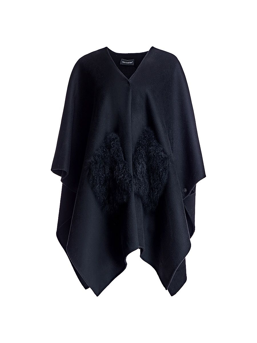 Women's Cashmere Cape - Black