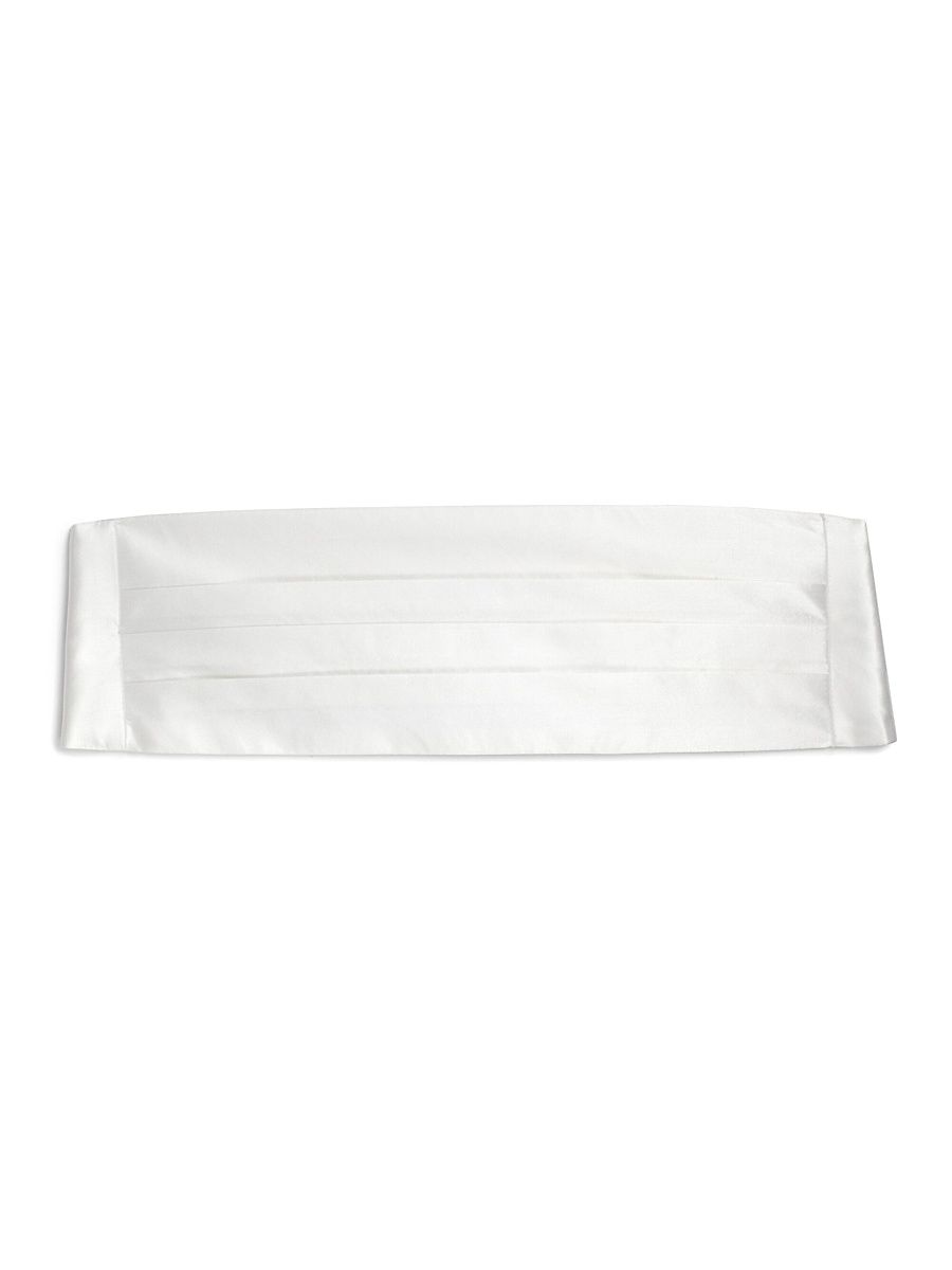 Men's COLLECTION Silk Cummerbund - White