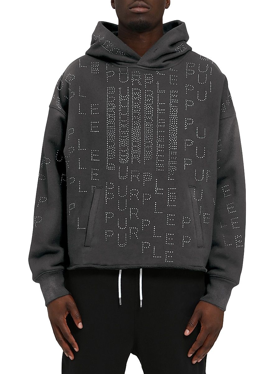 Men's Logo Fleece Oversized Hoodie - Black - Size XXL