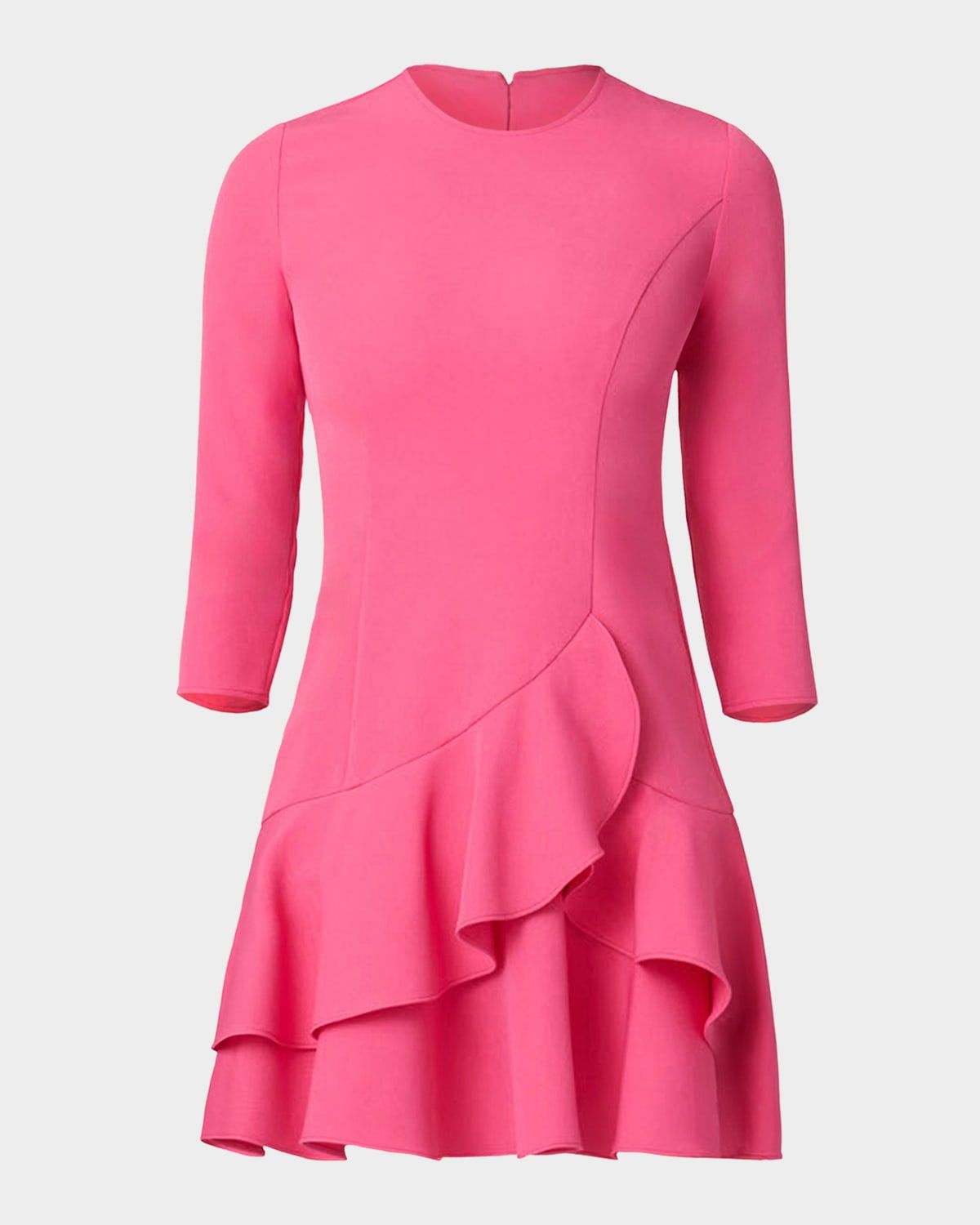 Nessa Ruffle-Hem Stretch Crepe Mini Dress