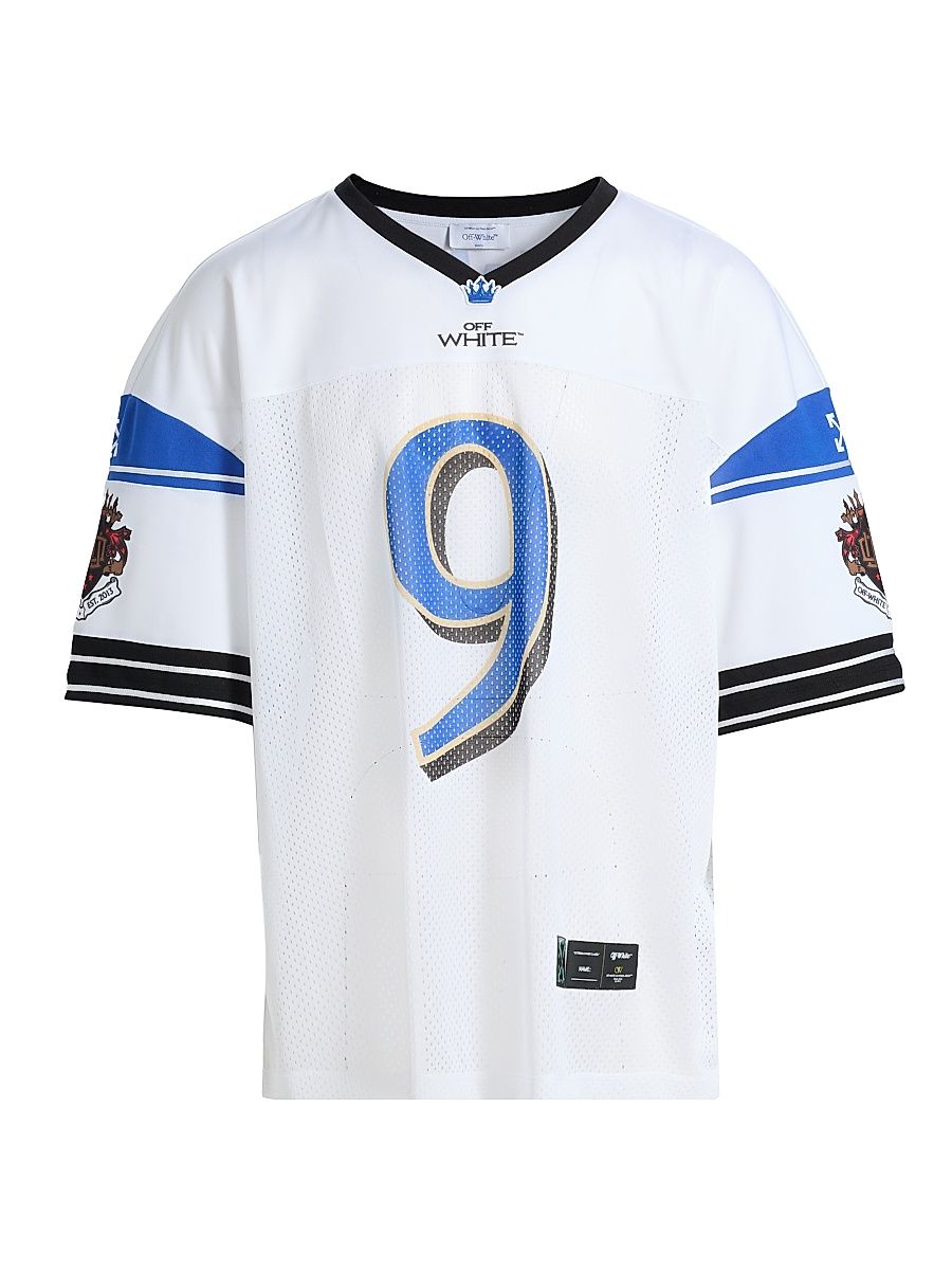 Men's Crown Sublmesh Football Jersey - White Nautical Blue - Size Medium