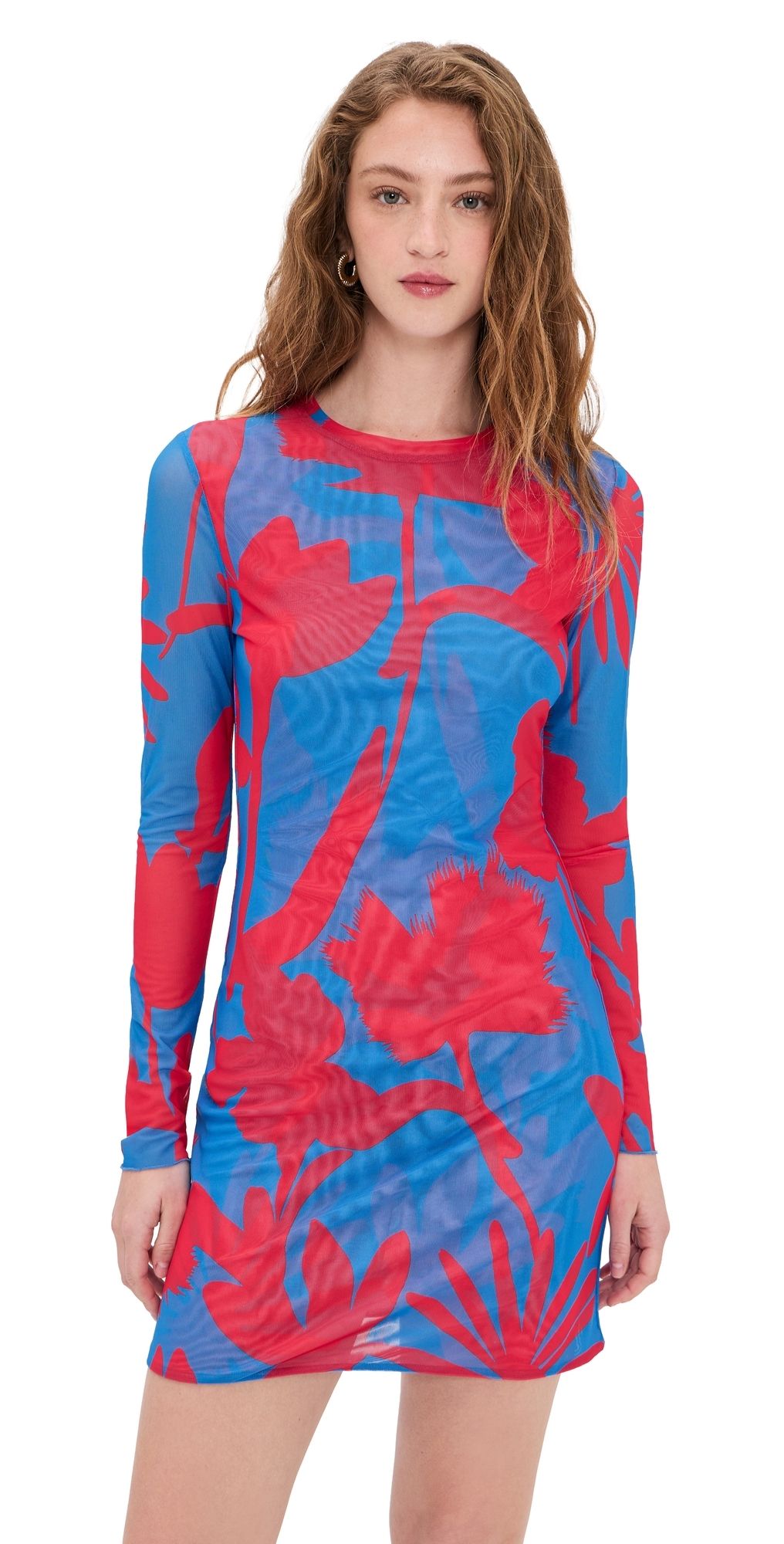 Eywasouls Malibu Scarlet Mini Mesh Dress Radiant Flora XL