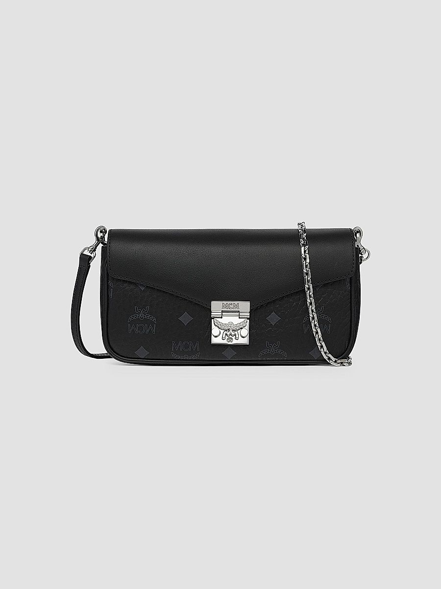 MCM Women's Mini Tracy Visetos Canvas & Leather Crossbody Bag - Black
