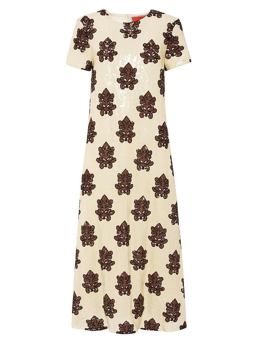 Women's Super Swing Dress - Herald Paillettes Pink - Size Small