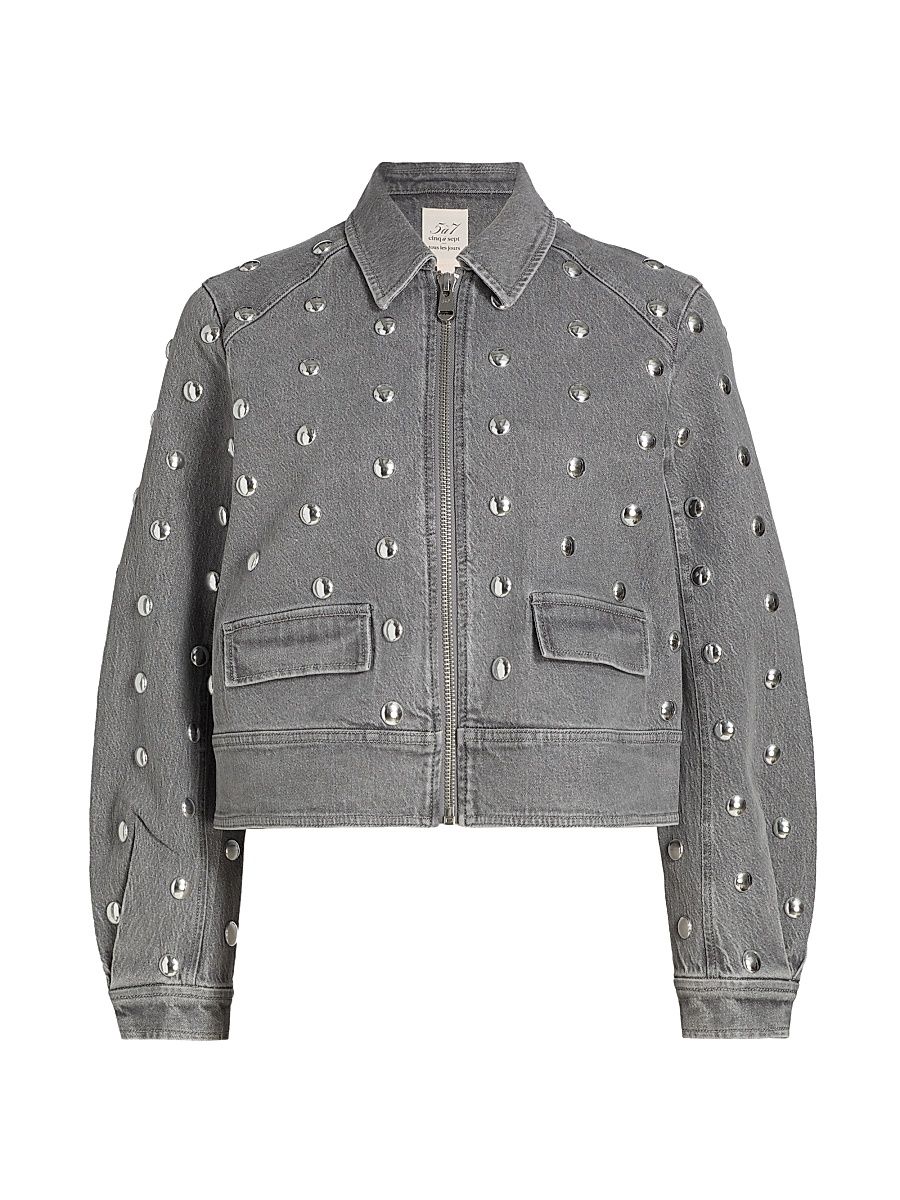 Women's Studded Denim Harriet Jacket - Lune - Size Large