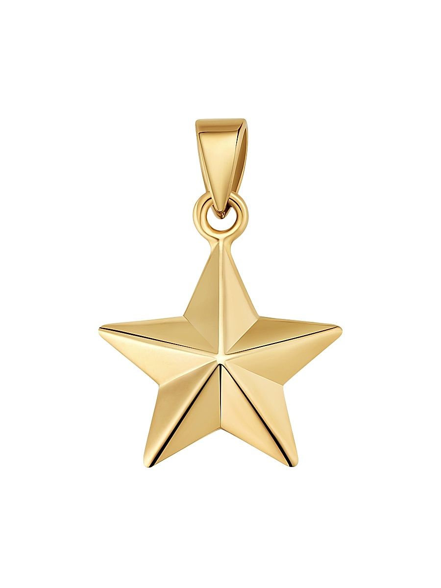 Women's 14K Yellow Gold Street Star Pendant Charm - Gold