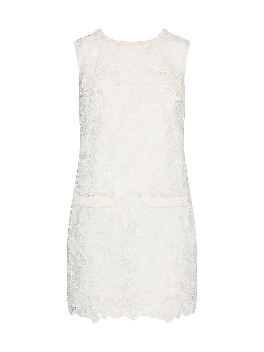 Women's Garden Lace Sheath Minidress - White - Size 12