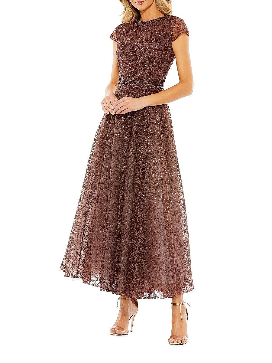 Women's A-Line Midi-Dress - Chocolate - Size 16