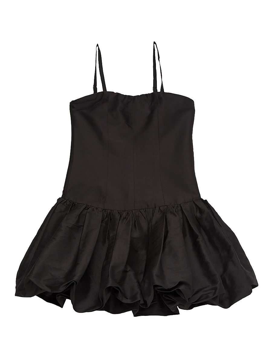 Girl's Bailey Taffeta Bubble Dress - Black - Size 16
