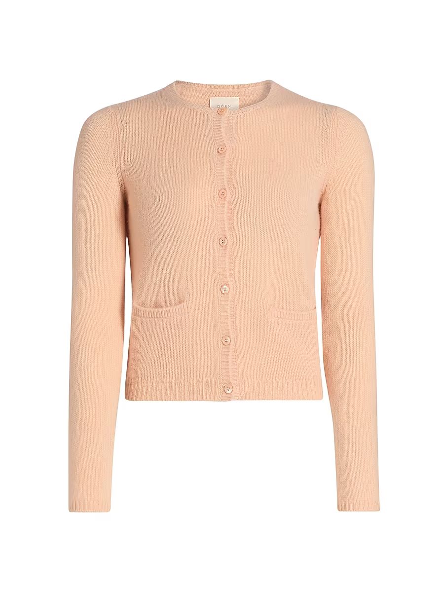 Women's Thea Cashmere Knit Cardigan - Light Peach Sorbet - Size XXS