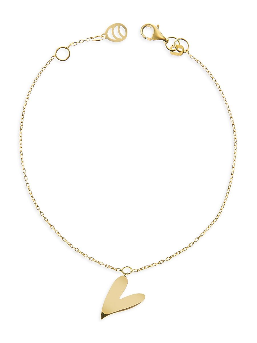 Women's Be Mine 14K Yellow Gold Heart Charm Bracelet - Yellow Gold