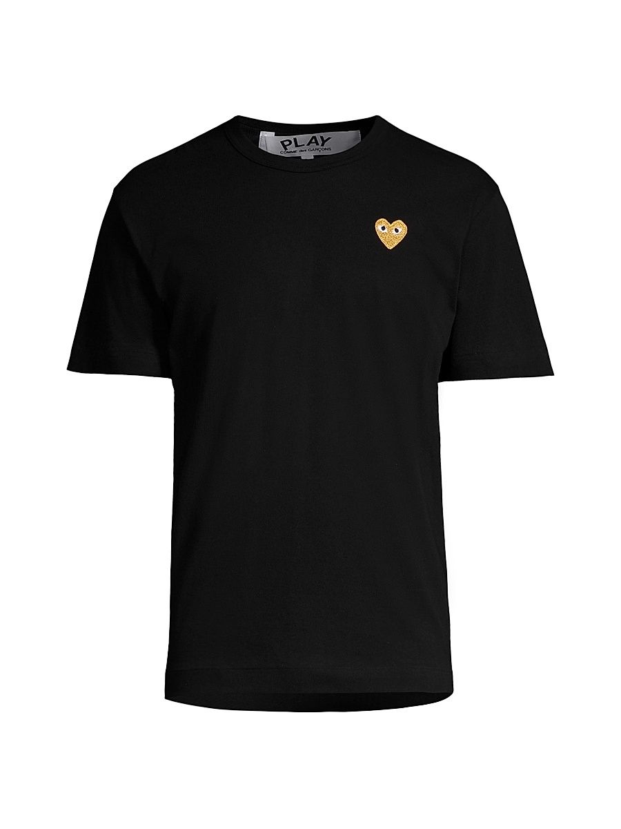 Men's Heart Applique Tee - Black - Size Medium