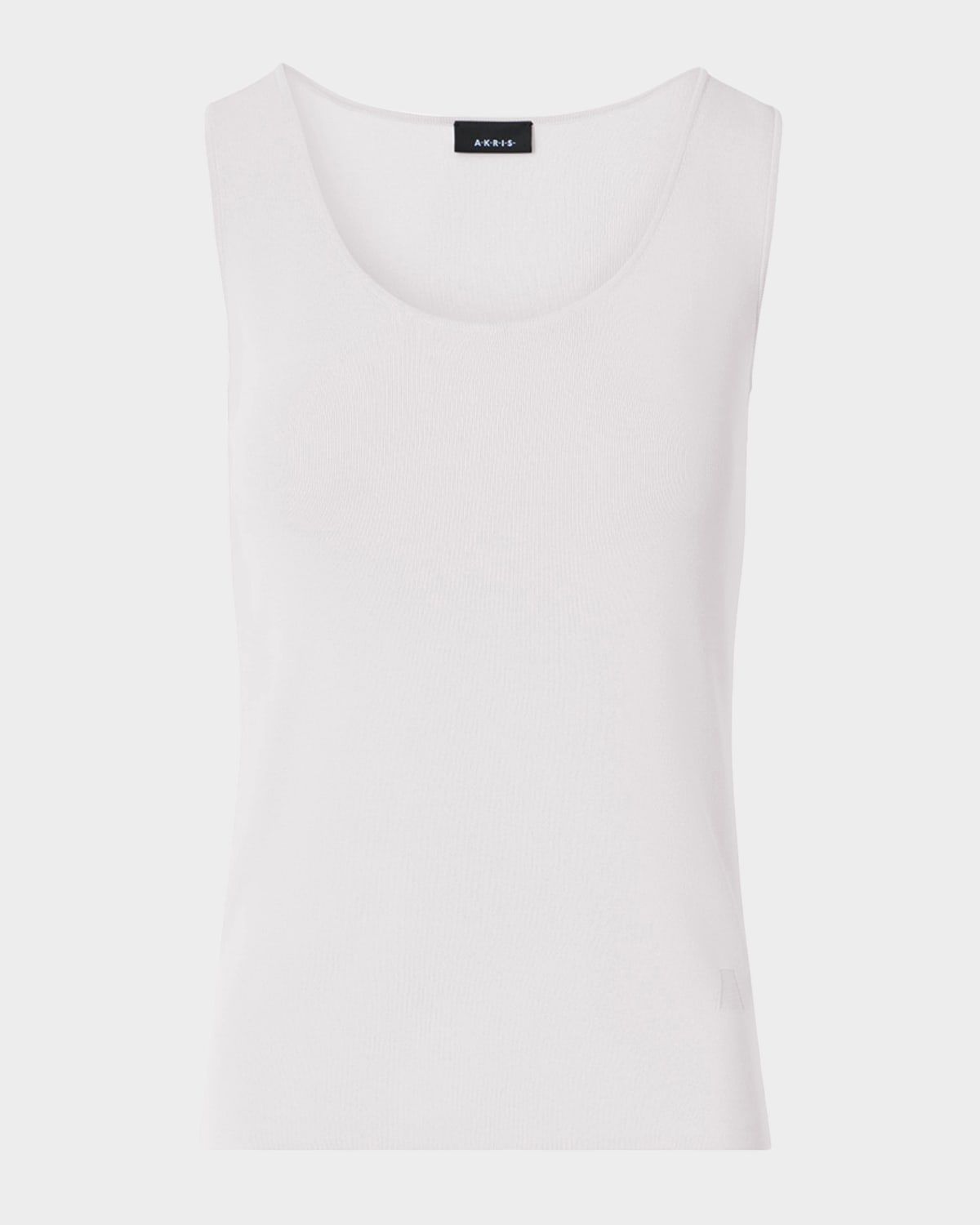 Scoop-Neck Viscose Rib Knit Tank Top