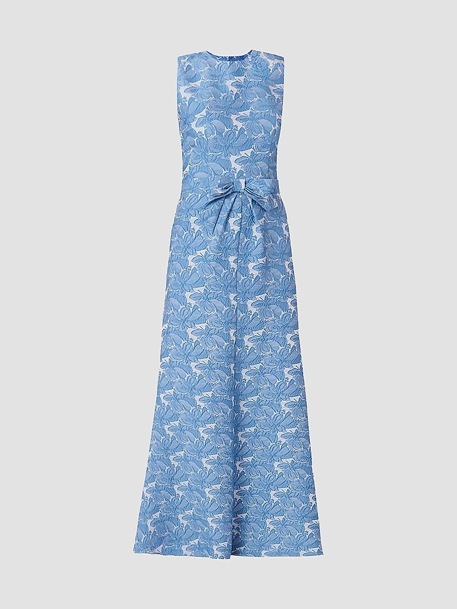 Shoshanna Women's Loren Jacquard Maxi Dress - Marina - Size 12