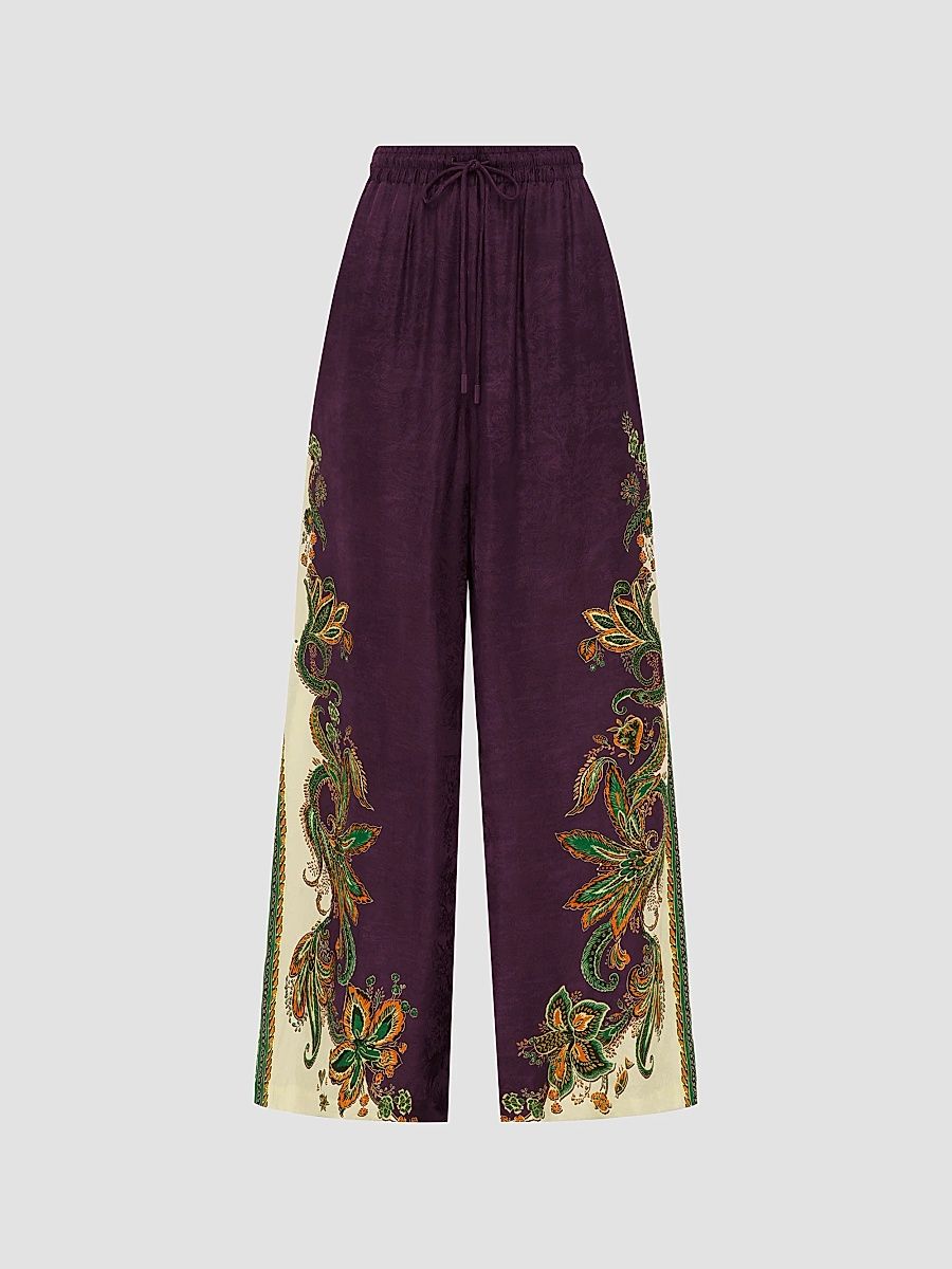 Women's Ruthie Paisley Wide-Leg Pants - Multi - Size 12