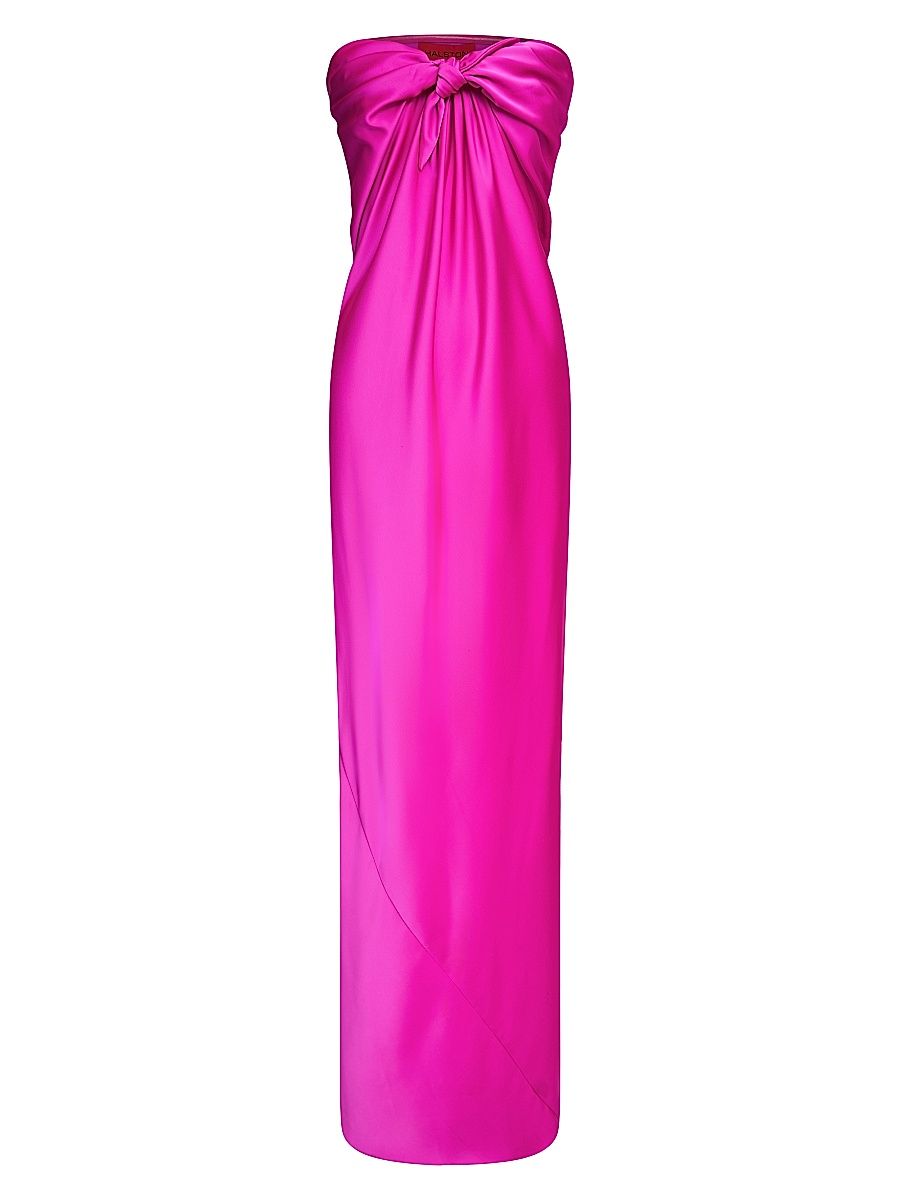 Women's Lisette Satin Strapless Gown - Shocking Pink - Size 14