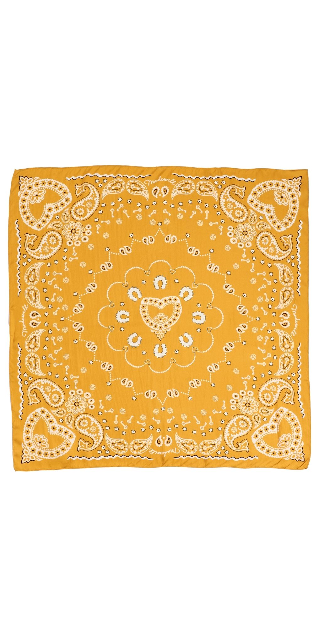 Madewell Medium Silk Bandana Horseshoe Golden Saffrom One Size