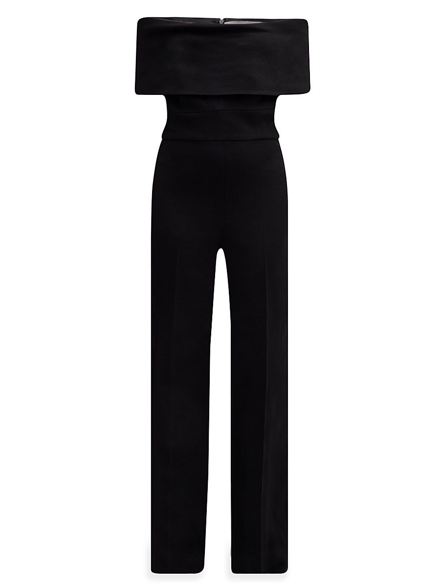 Lela Rose Women's Off-the-Shoulder Crêpe Jumpsuit - Black - Size 2