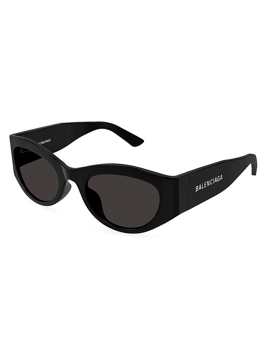 Women's Paper 54MM Oval Sunglasses - Black Dark Grey
