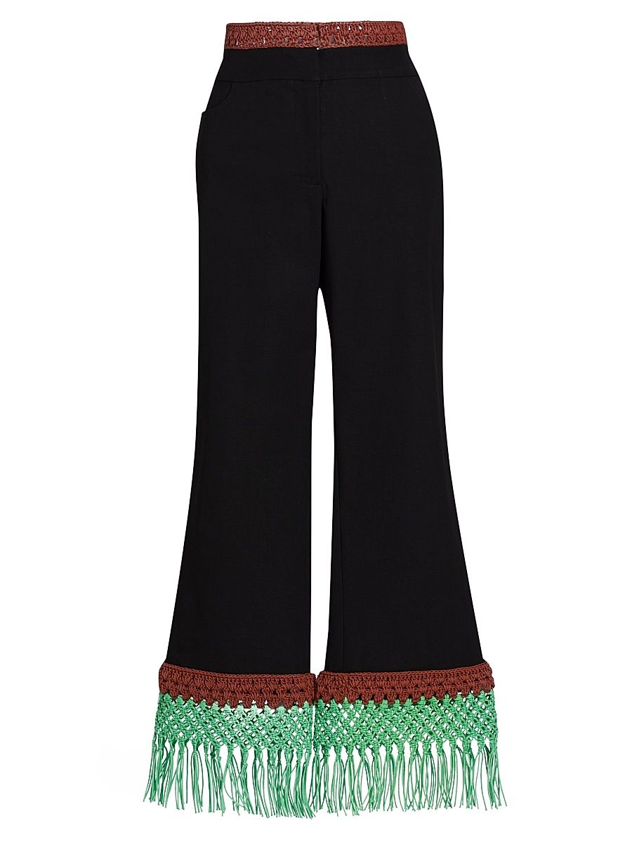 Women's Macrame Pizzants Pants - Black - Size 10