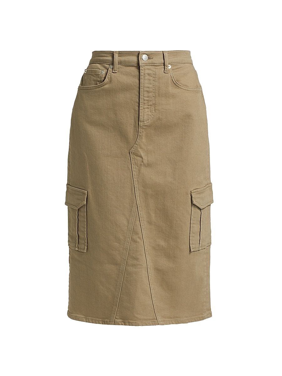 Women's Highland Cargo Midi-Skirt - Washed Olive - Size 28