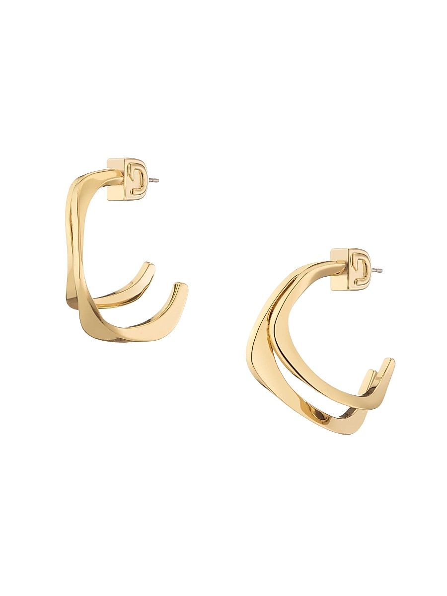 Women's Sandro Rhodium-Plated Hoop Earrings - Gold