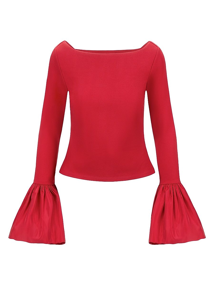 Women's Paige Bell-Sleeve Top - Rouge - Size Medium