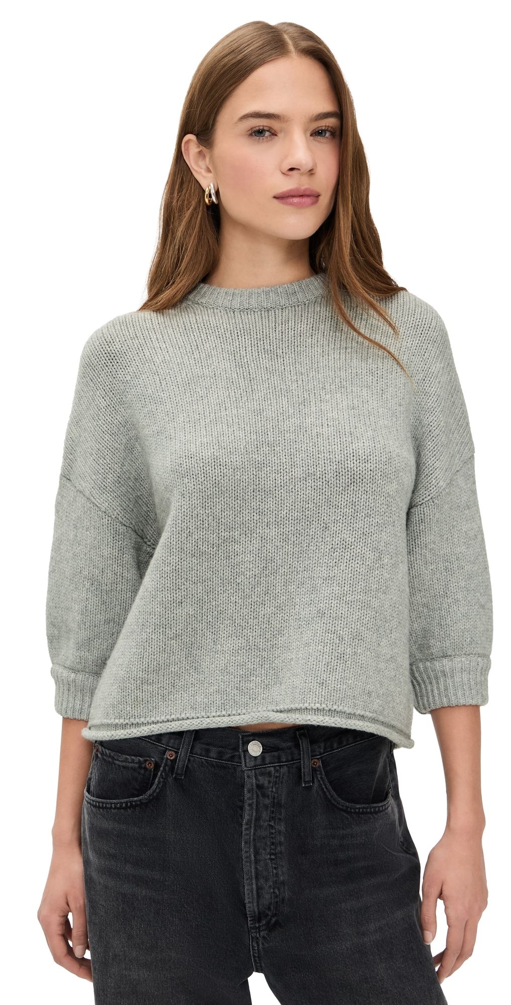 Secular 3/4 Sleeve Sweater Grey L