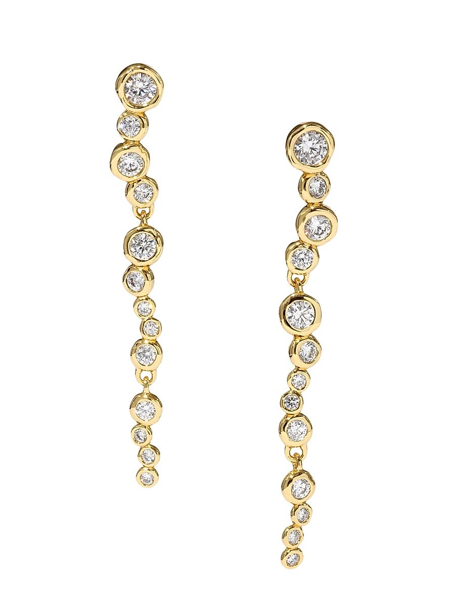 Women's Asterales 14K-Gold-Plated & Cubic Zirconia Drop Earrings - Gold