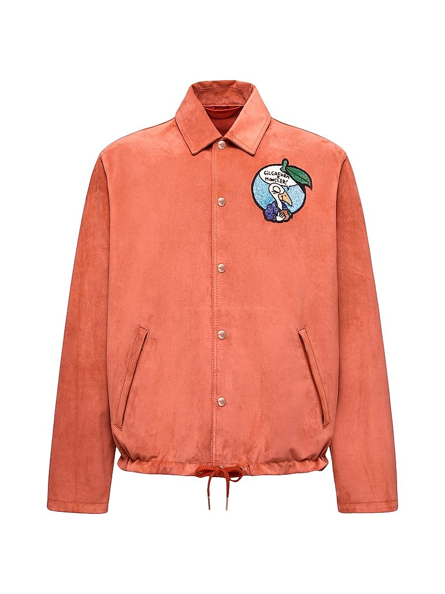 Men's Moncler x Gilga Farm by Donald Glover Navel Shacket in Suede - Bright Orange - Size XL