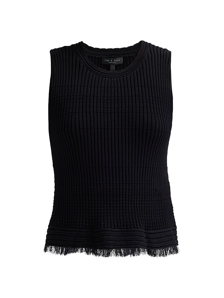 Women's Ayan Cotton-Blend Tank - Black - Size XXS