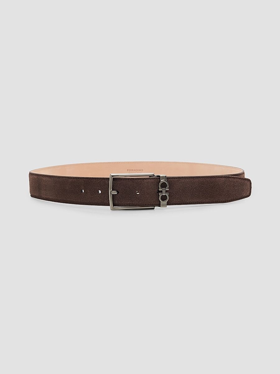 Men's Double Gancini Suede Belt - Naturale - Size 40