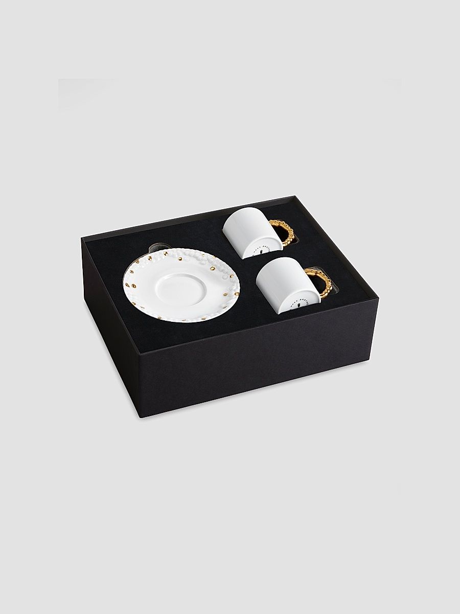 Haas Mojave Espresso Cup & Saucer Set - White Gold