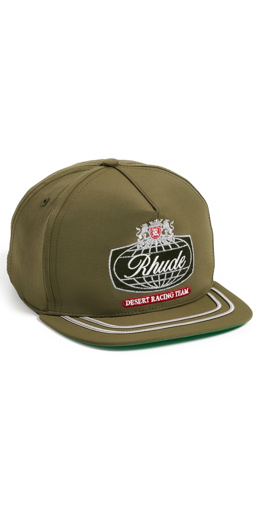 Rhude Desert Crest Hat Olive/Silver One Size