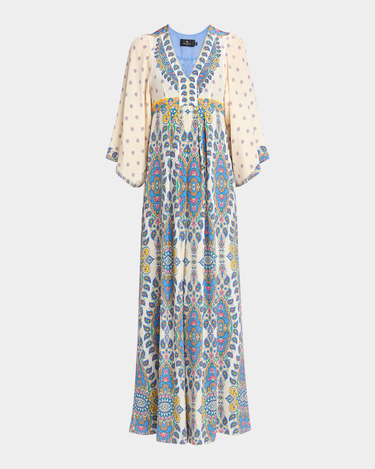 Paisley Silk Maxi Dress