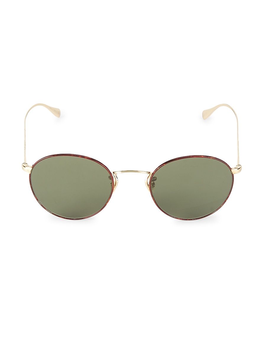 Women's Coleridge 50MM Round Sunglasses - Gold