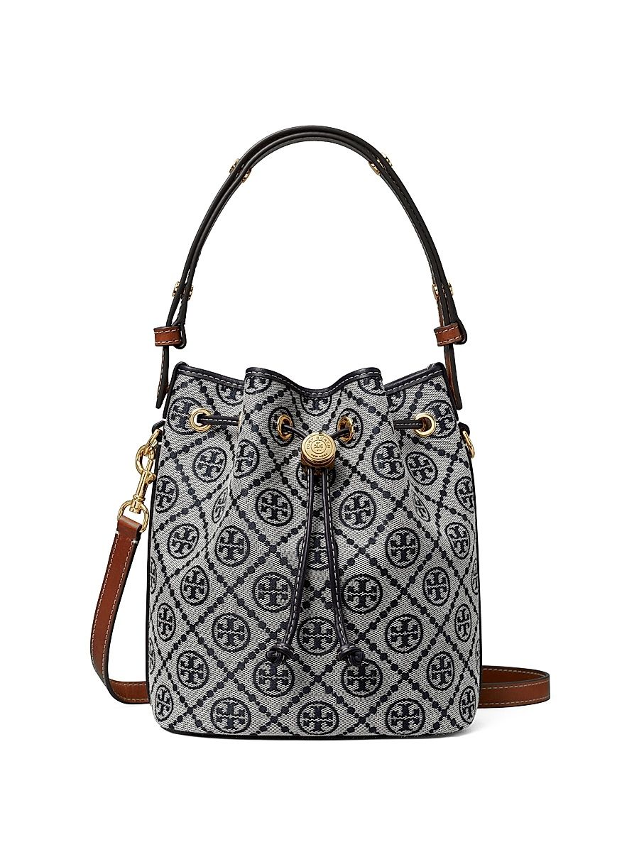 Women's T Monogram Jacquard Bucket Bag - Tory Navy