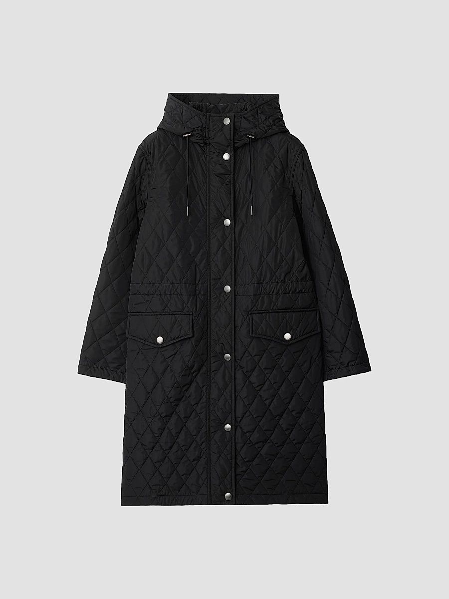 Burberry Women's Hillgate Quilted Coat - Black - Size XL