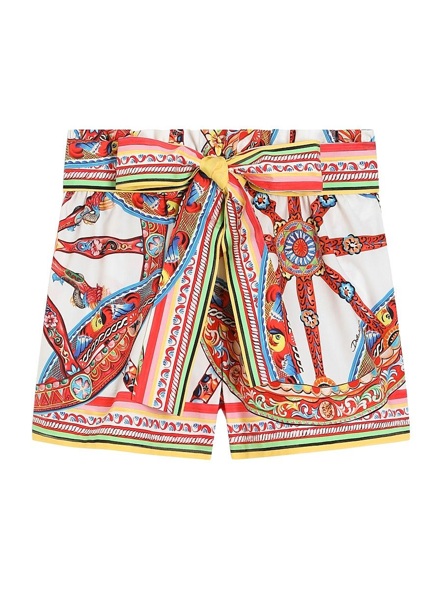 Little Girl's Printed Tie Shorts - Carretto - Size 2