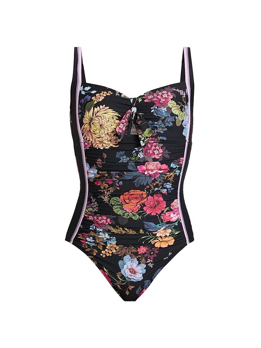 Women's Baccara Tie Ruched One-Piece Swimsuit - Baccara - Size Small